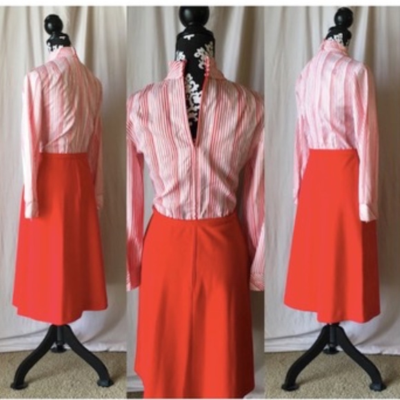 Vintage 1970’s Union Made Candy Stripe Secretary Dress & Jacket Set, XS/Small - Picture 6 of 14